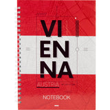 Spiral Notebook Axent Flags Vienna 8032-07-A, A5, 96 sheets, hard cover
