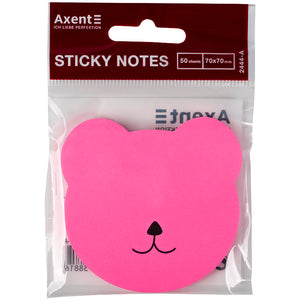 Haftnotizblock Axent Bär 2444-01-A, 70x70 mm, 50 Blätter, Rosa