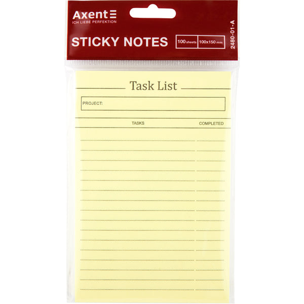 Sticky notes Axent 2480-01-A, squared, 100x150 mm, 100 sheets