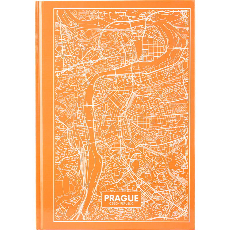 Notebook Axent Maps Prague 8422-542-A, A4, 96 sheets, squared, peach