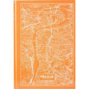 Notebook Axent Maps Prague 8422-542-A, A4, 96 sheets, squared, peach