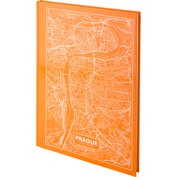 Notebook Axent Maps Prague 8422-542-A, A4, 96 sheets, squared, peach