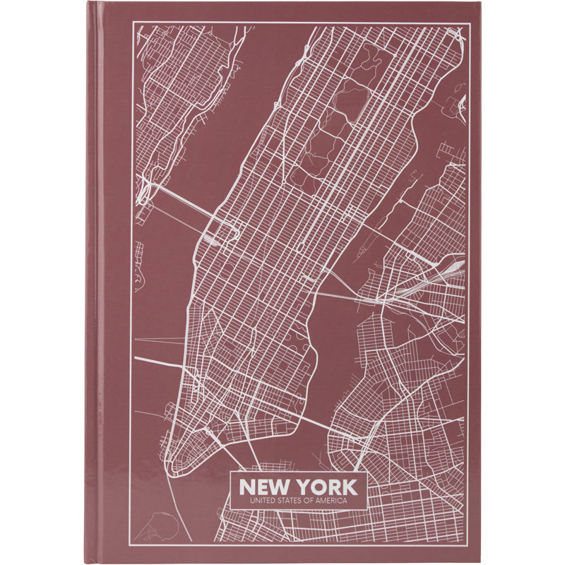 Notebook Axent Maps New York 8422-543-A, A4, 96 sheets, squared, lavander