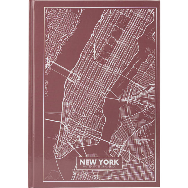 Notebook Axent Maps New York 8422-543-A, A4, 96 sheets, squared, lavander