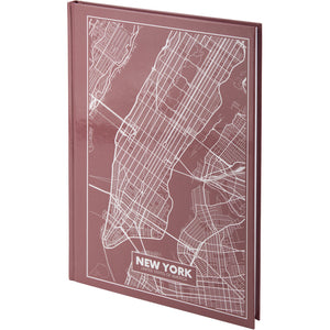 Notebook Axent Maps New York 8422-543-A, A4, 96 sheets, squared, lavander