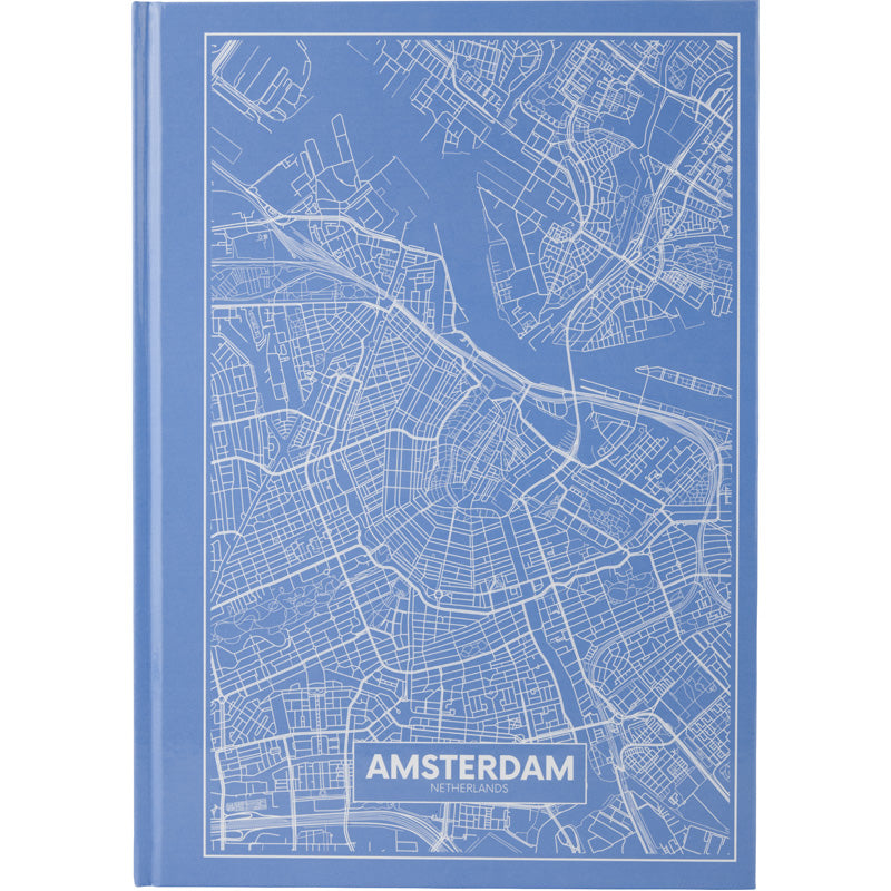 Notebook Axent Maps Amsterdam 8422-507-A, A4, 96 sheets, squared, blue