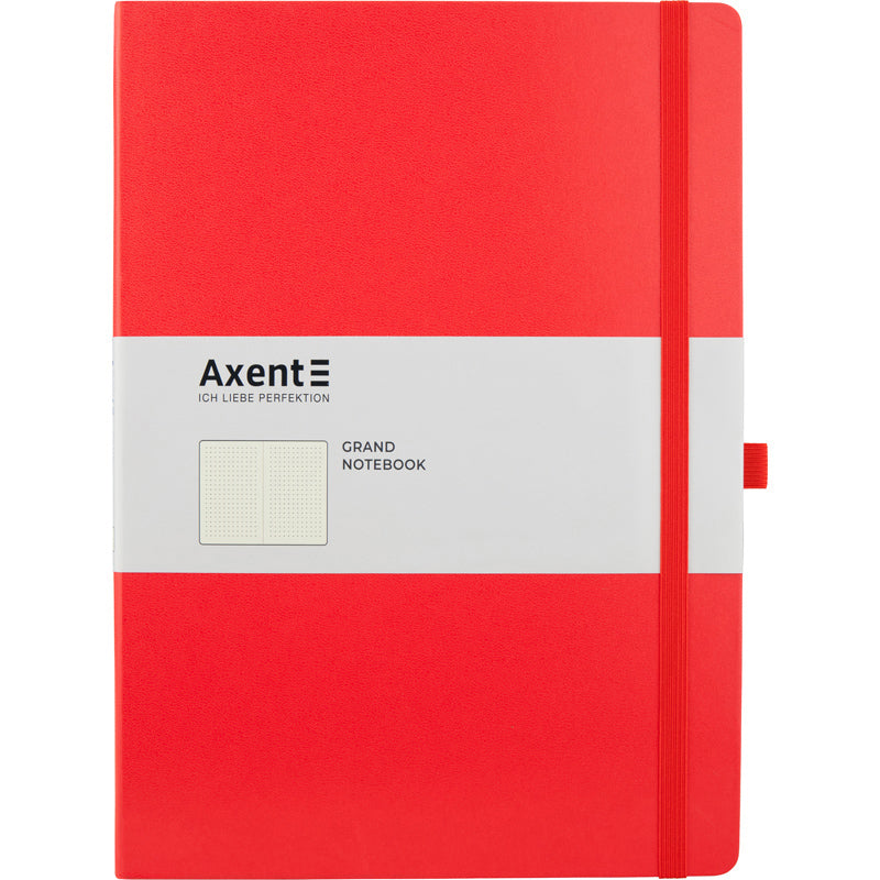 Notebook Axent Partner Grand 8303-06-A, A4, 210x295 mm, 100 sheets, dot, hard cover, red