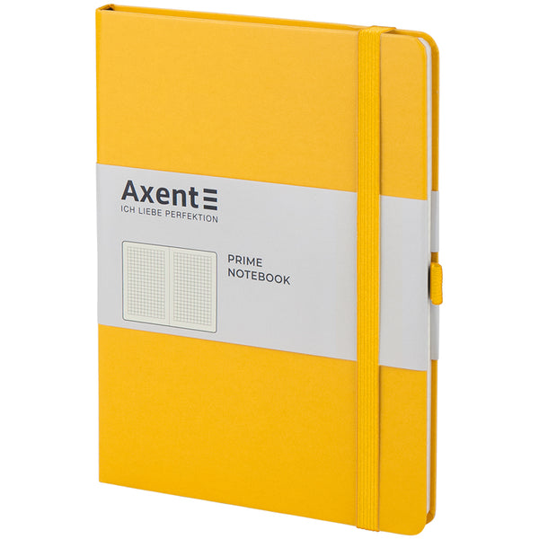 Notizbuch Axent Partner Prime 8305-08-A, A5, 145x210 mm, 96 Blätter, kariert, harter umschlag, gelb