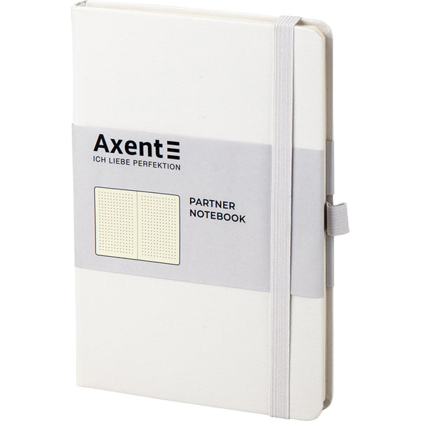 Notizbuch Axent Partner 8306-21-A, A5-, 125x195 mm, 96 Blatt, gepunktet, harter umschlag, weiß