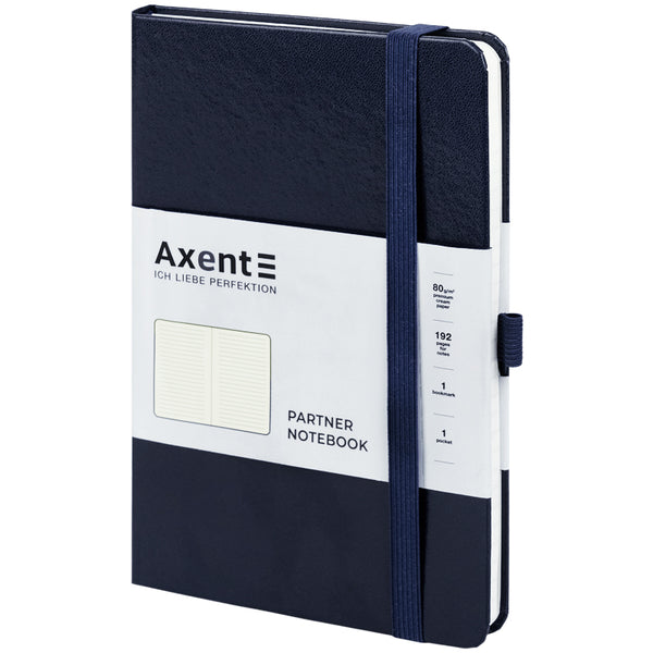 Notizbuch Axent Partner 8308-02-A, A5-, 125x195 mm, 96 Blätter, Linie, harter umschlag, dunkelblau