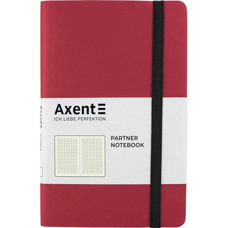 Notebook Axent Partner Soft 8206-05-A, A5-, 125x195 mm, 96 sheets,  squared, flexible cover, red