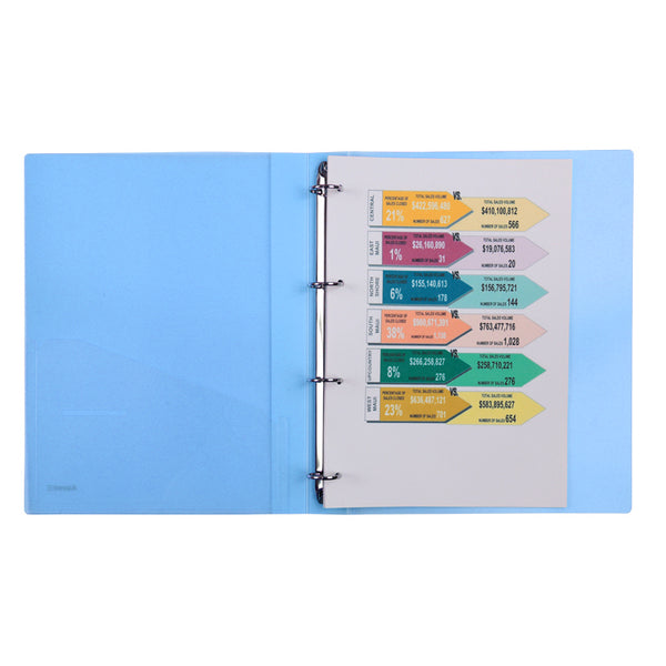 4-rings folder Axent 1208-22-A, 35 mm, A4, ransparent navy