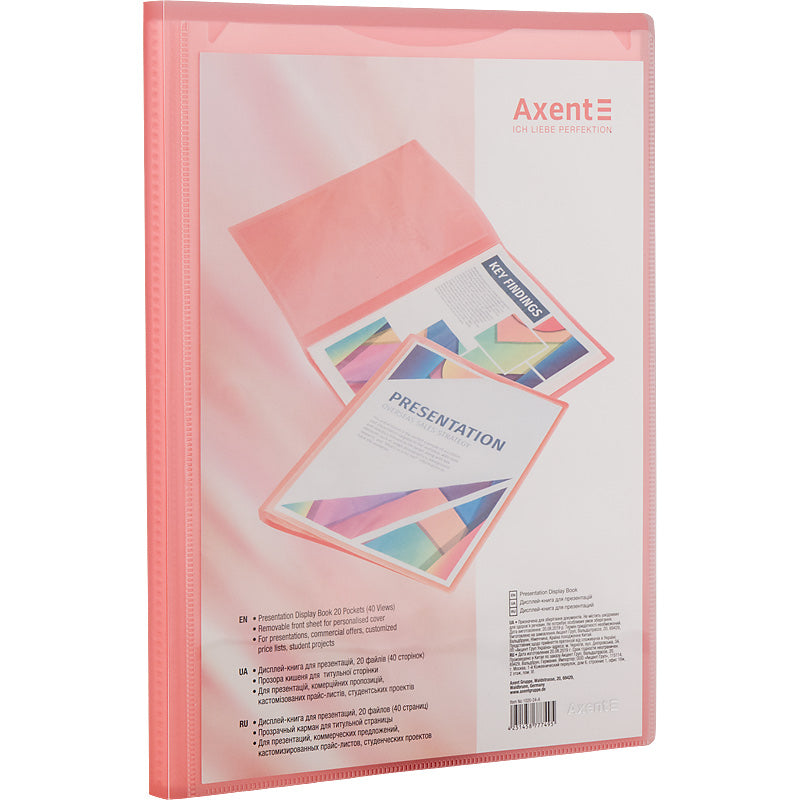 Sichtbuch mit Tasche Axent 1020-24-A, A4, 20 Hüllen, rot