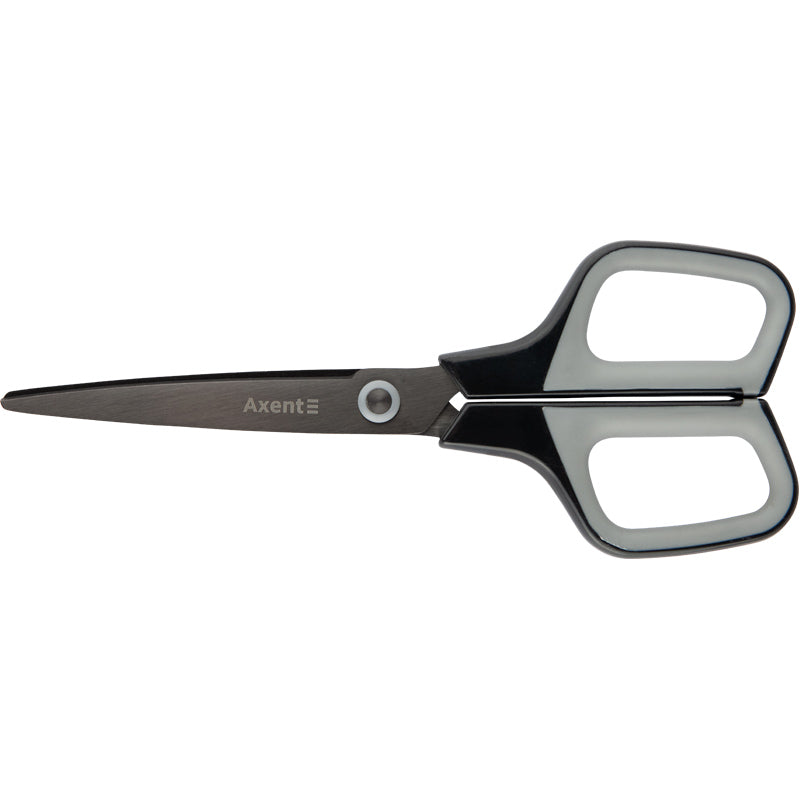 Büroscheren Axent Titanium 6306-03-A, 19 cm, mit gummierten Komfort-Griffen, graphit-grau