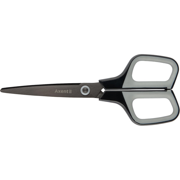 Büroscheren Axent Titanium 6306-03-A, 19 cm, mit gummierten Komfort-Griffen, graphit-grau