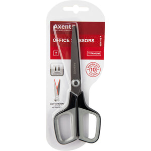Büroscheren Axent Titanium 6306-03-A, 19 cm, mit gummierten Komfort-Griffen, graphit-grau