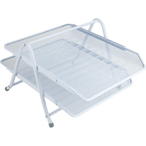Document tray Axent 2121-21-A, horizontal, 2-in-1, metal, white