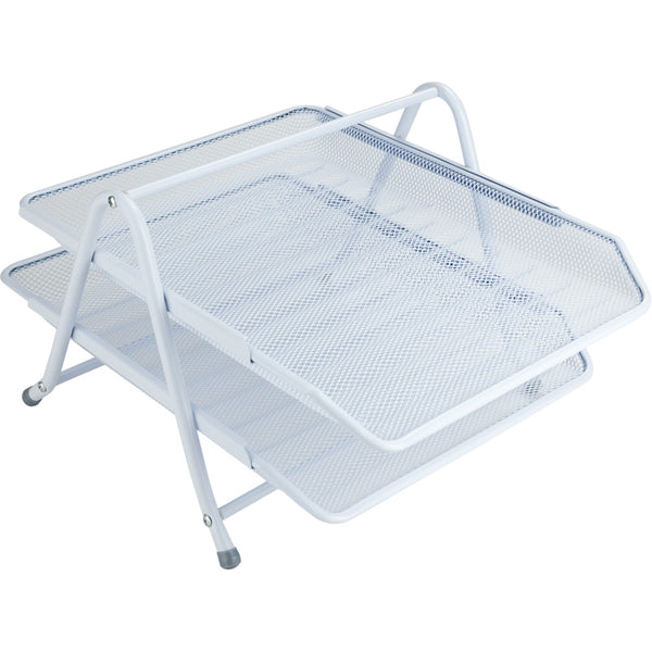 Document tray Axent 2121-21-A, horizontal, 2-in-1, metal, white