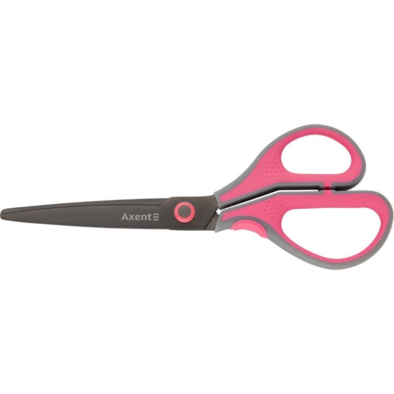 Büroscheren Axent Titanium Lite 6406-02-A, 19 cm, mit gummierten Komfort-Griffen, grau-rosa