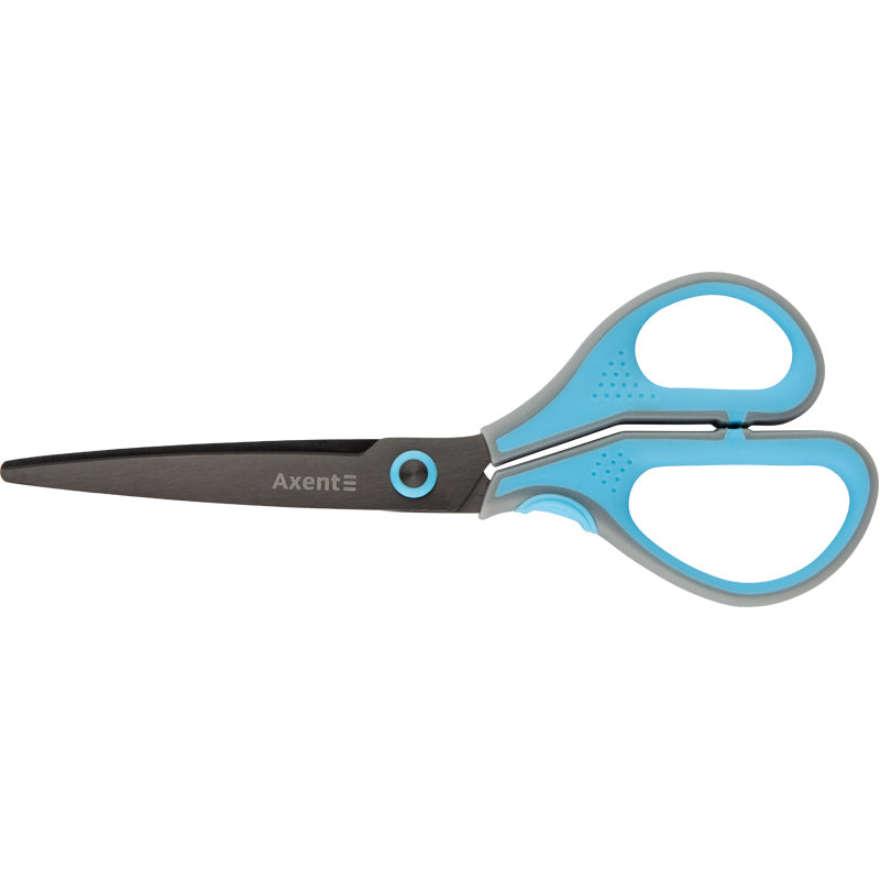 Büroscheren Axent Titanium Lite 6406-05-A, 19 cm, mit gummierten Komfort-Griffen, grau-blau