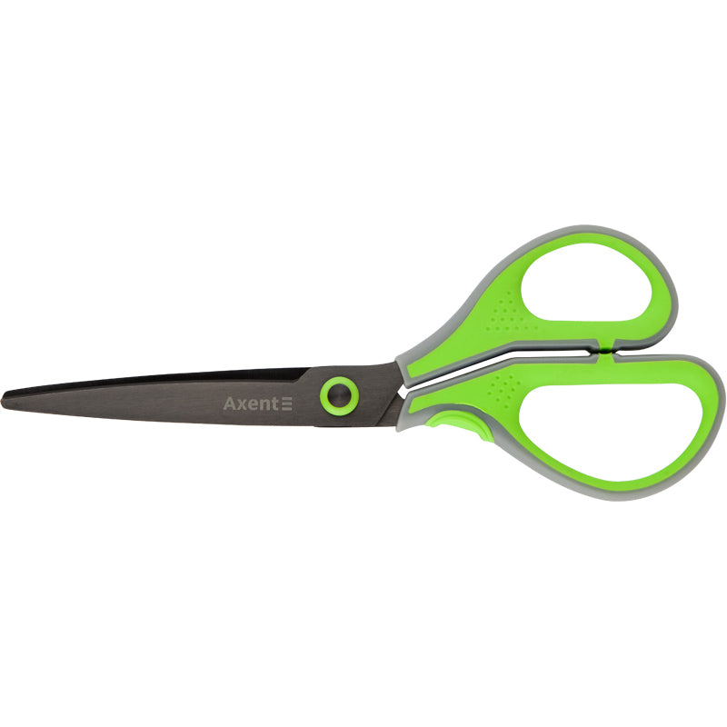 Büroscheren Axent Titanium Lite 6406-09-A, 19 cm, mit gummierten Komfort-Griffen, grau-salat