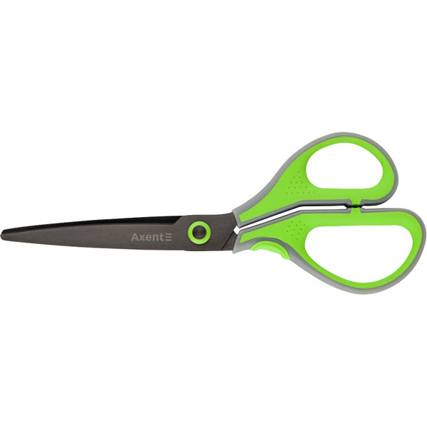 Büroscheren Axent Titanium Lite 6406-09-A, 19 cm, mit gummierten Komfort-Griffen, grau-salat
