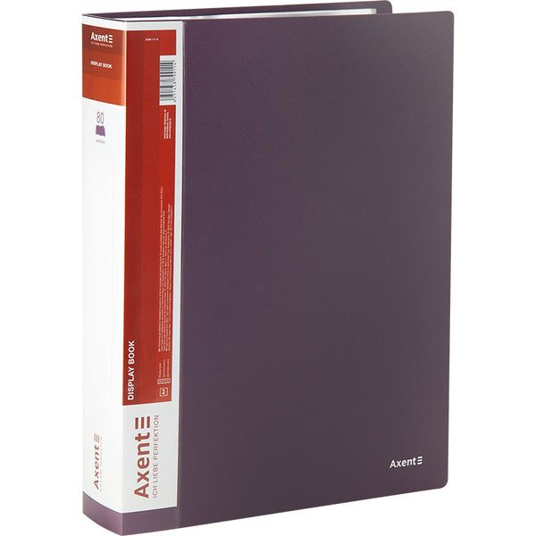 Sichtbuch Axent 1280-11-A, A4, 80 Hüllen, pflaumenfarbe