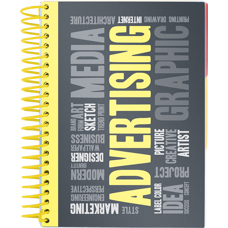 Notebook with dividers Axent 8405-06-A, А5, 120 sheets, squared, yellow