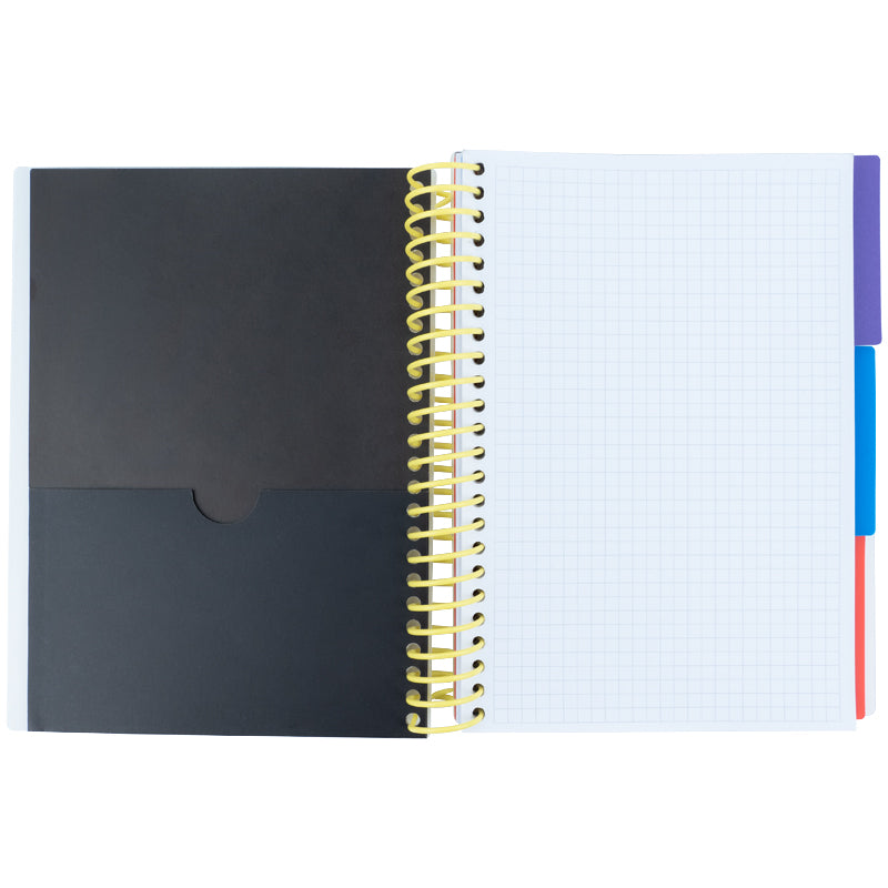 Notebook with dividers Axent 8405-06-A, А5, 120 sheets, squared, yellow