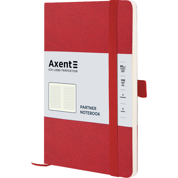 Notizbuch Axent Partner Soft Skin 8616-06-A, A5-, 125x195 mm, 96 Blatt, kariert, flexibler Umschlag, rot