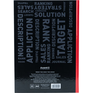 Notizbuch Axent Colors 8421-08-A, A4, 80 Blatt, kariert, rot