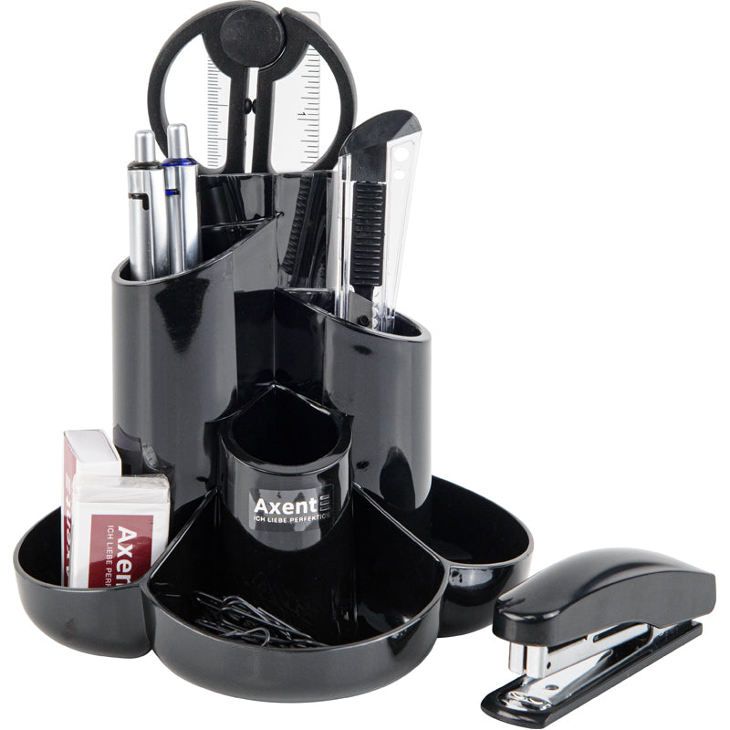 Schreibtischset Axent Cascade 2105-01-A, 9-teilig, schwarz