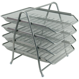 Metall Briefkorb Axent 4-in-1 2129-03-A, 300x350x330mm, silber