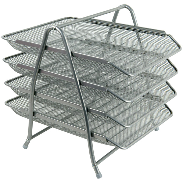 Metall Briefkorb Axent 4-in-1 2129-03-A, 300x350x330mm, silber