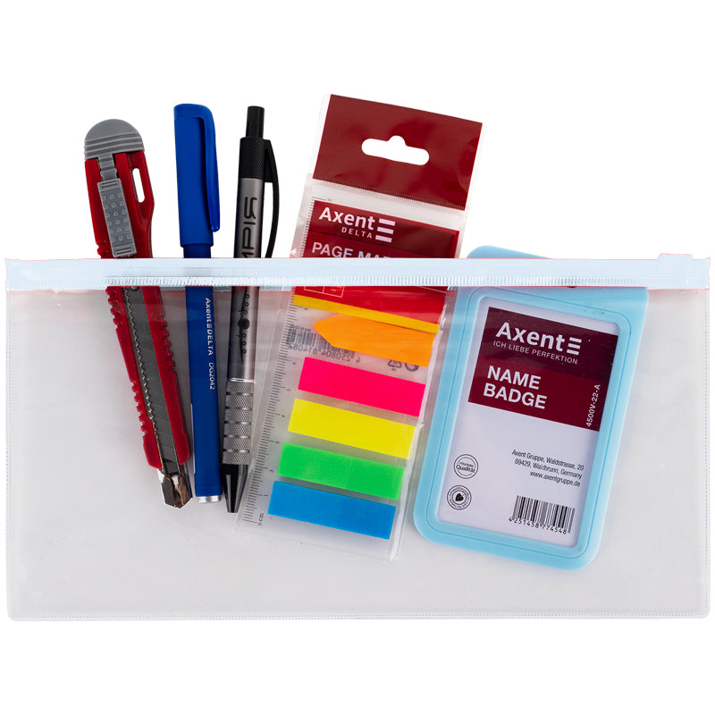 Envelope-folder zip-lock Axent 1409-21-A, DL, white