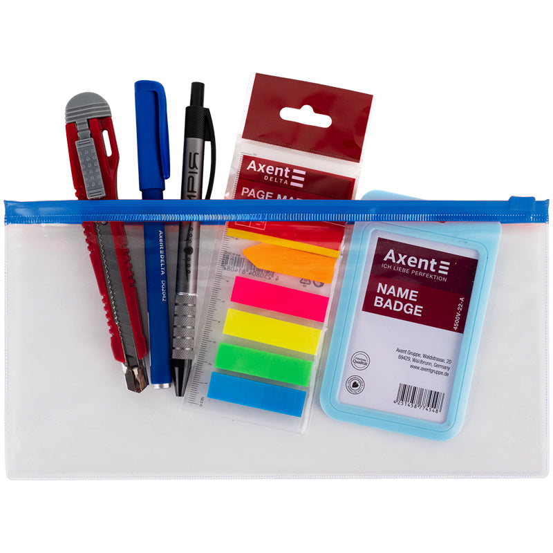 Envelope-folder zip-lock Axent 1409-22-A, DL, blue