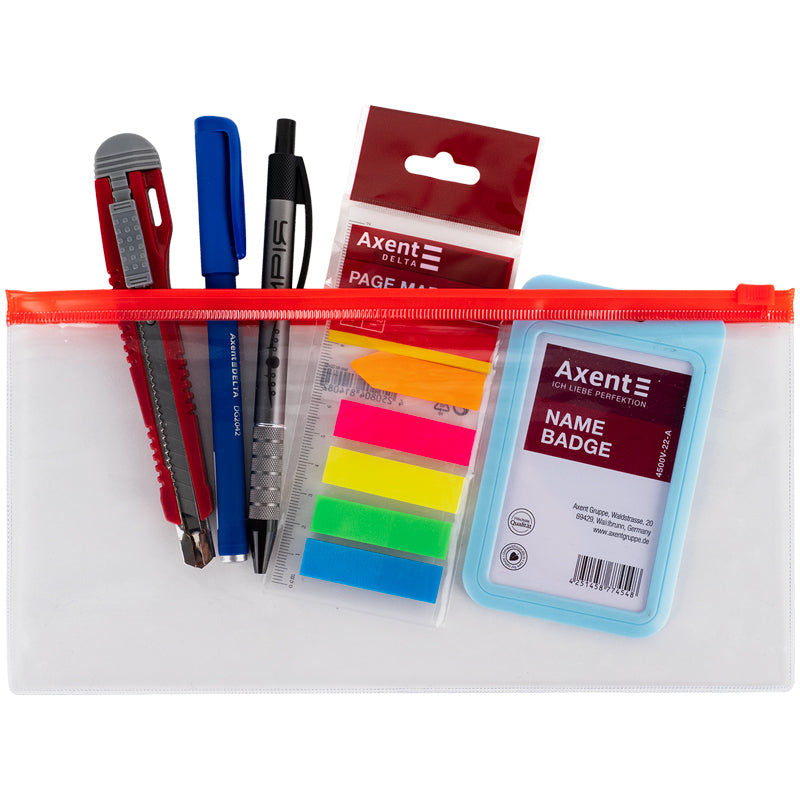 Envelope-folder zip-lock Axent 1409-24-A, DL, red