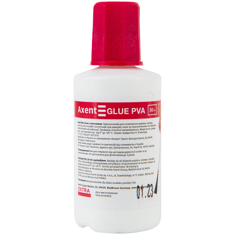 Kleber PVA  Axent "Extra" 7127-A, Bürokleber, mit Pinsel, 50 ml
