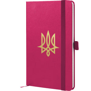 Notebook Axent Partner Tryzub 8201-50-3-A, 125x195 mm, 96 sheets,  squared, crimson