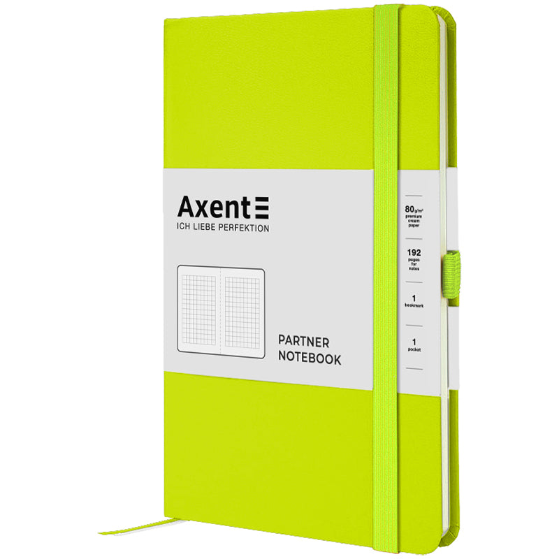 Notizbuch Axent Partner 8201-60-A, 125x195 mm, 96 Blatt, kariert, zitrone