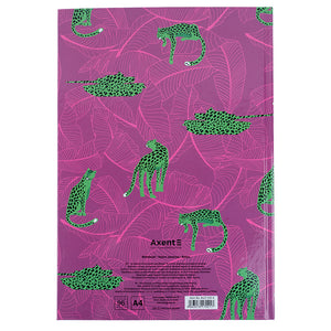 Notizbuch Axent Leopard 8422-555-A, A4, 96 Blatt, kariert, rosa