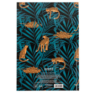 Notizbuch Axent Leopard 8422-556-A, A4, 96 Blatt, kariert, navy blau