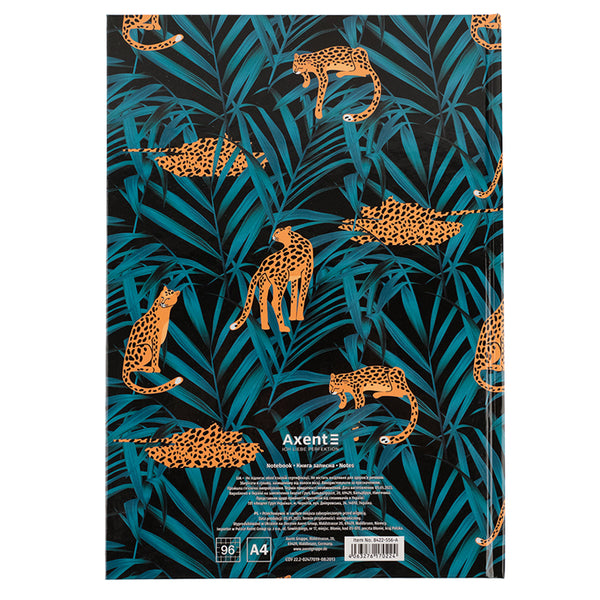 Notizbuch Axent Leopard 8422-556-A, A4, 96 Blatt, kariert, navy blau