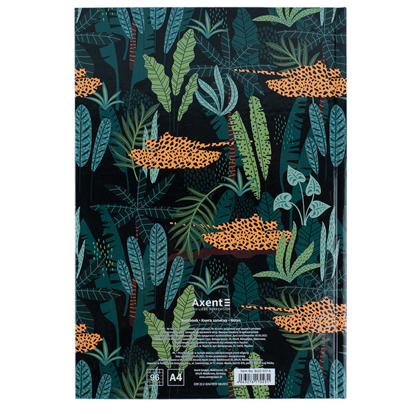 Notizbuch Axent Leopard 8422-557-A, A4, 96 Blatt, kariert, grün