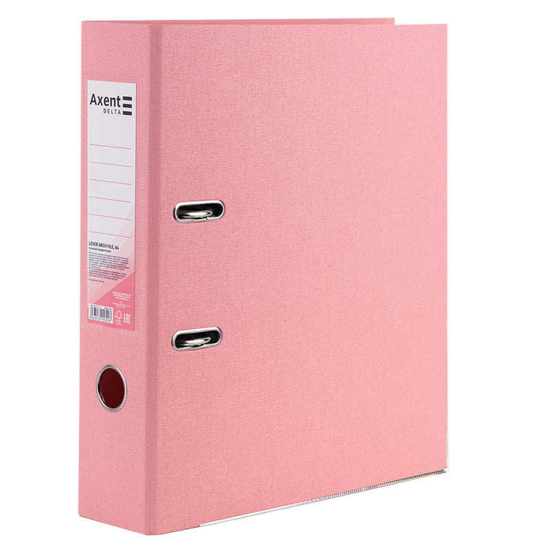 Ordner Axent Delta D1712-10P, beidseitige,  A4, 75 mm, ungebunden, Pastelini, rosa