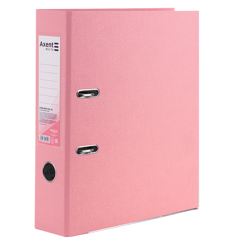 Ordner Axent Delta D1714-10P, einseitig, A4, 75 mm, ungebunden, Pastelini, rosa
