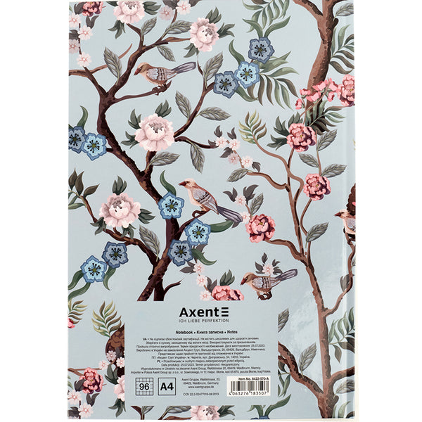 Notizbuch Axent Birds&Flowers-3 8422-570-A, А4, 96 Blatt, kariert
