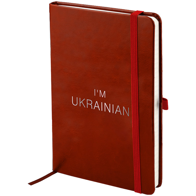 Notizbuch Axent Partner Lux Ukrainisch 8202-05-4-A, 125x195 mm, 96 Blätter, Zelle, Burgund