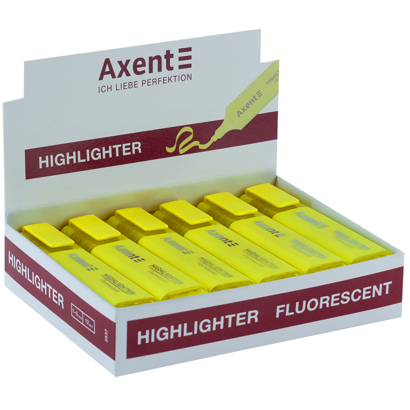 Marker Axent Highlighter 2537-08-A, 1-5 mm, keilförmig, gelb