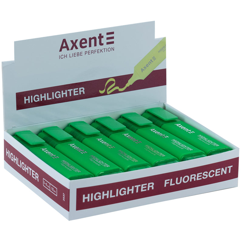 Marker Axent Highlighter 2537-04-A, 1-5 mm, keilförmig, grün